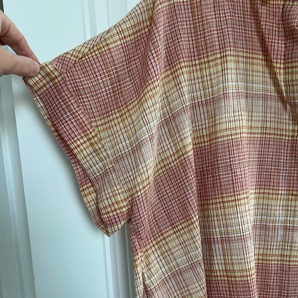 Madewell Pink and Tan Short Sleeve Top - Hidden Buttons - NWT - Picture 4 of 7